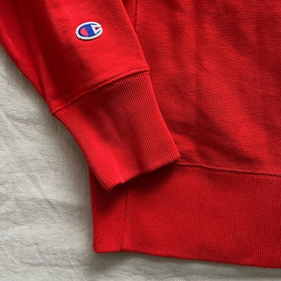 Champion Reverse Weave Terry Crew Neck Sweater in 'Fire Red' (size S) - Picture 5 of 7